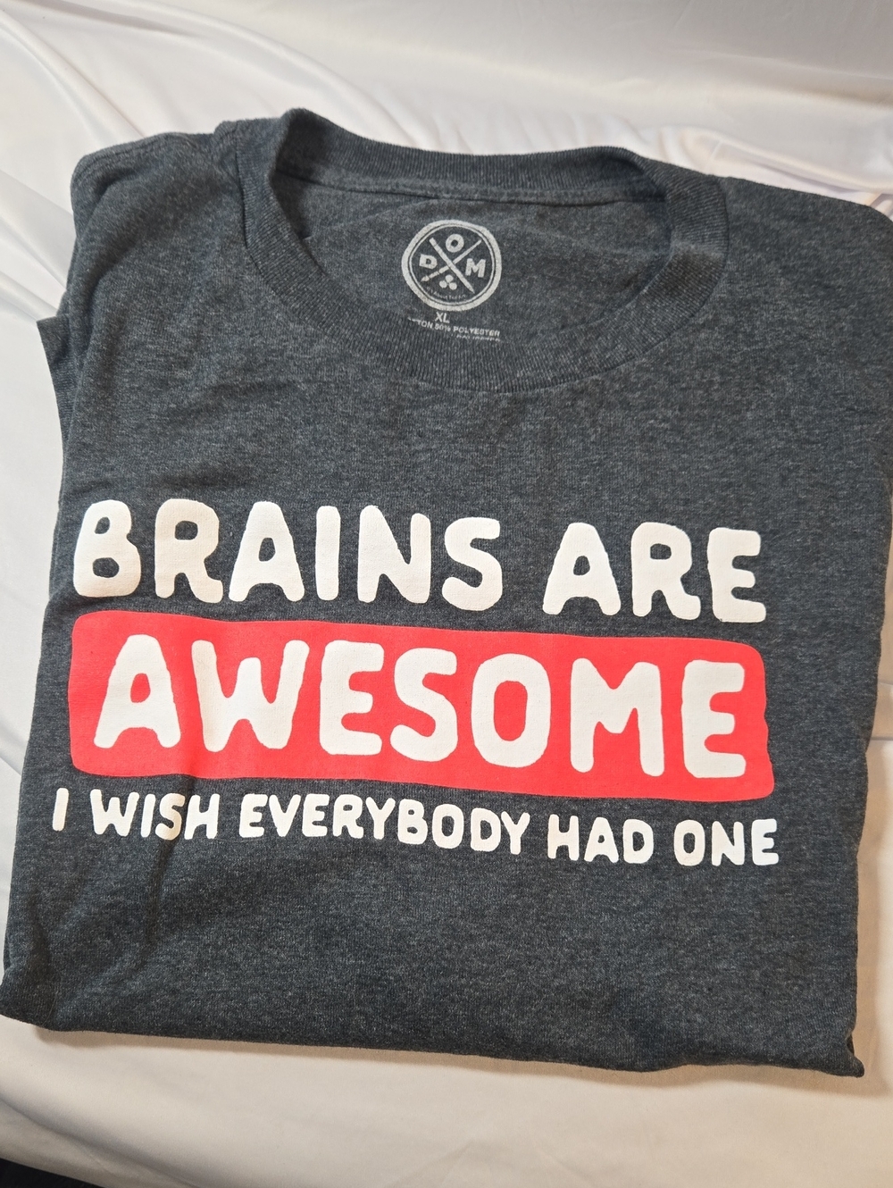 Source Unknown Dark Gray Graphic Tee with Red Accent